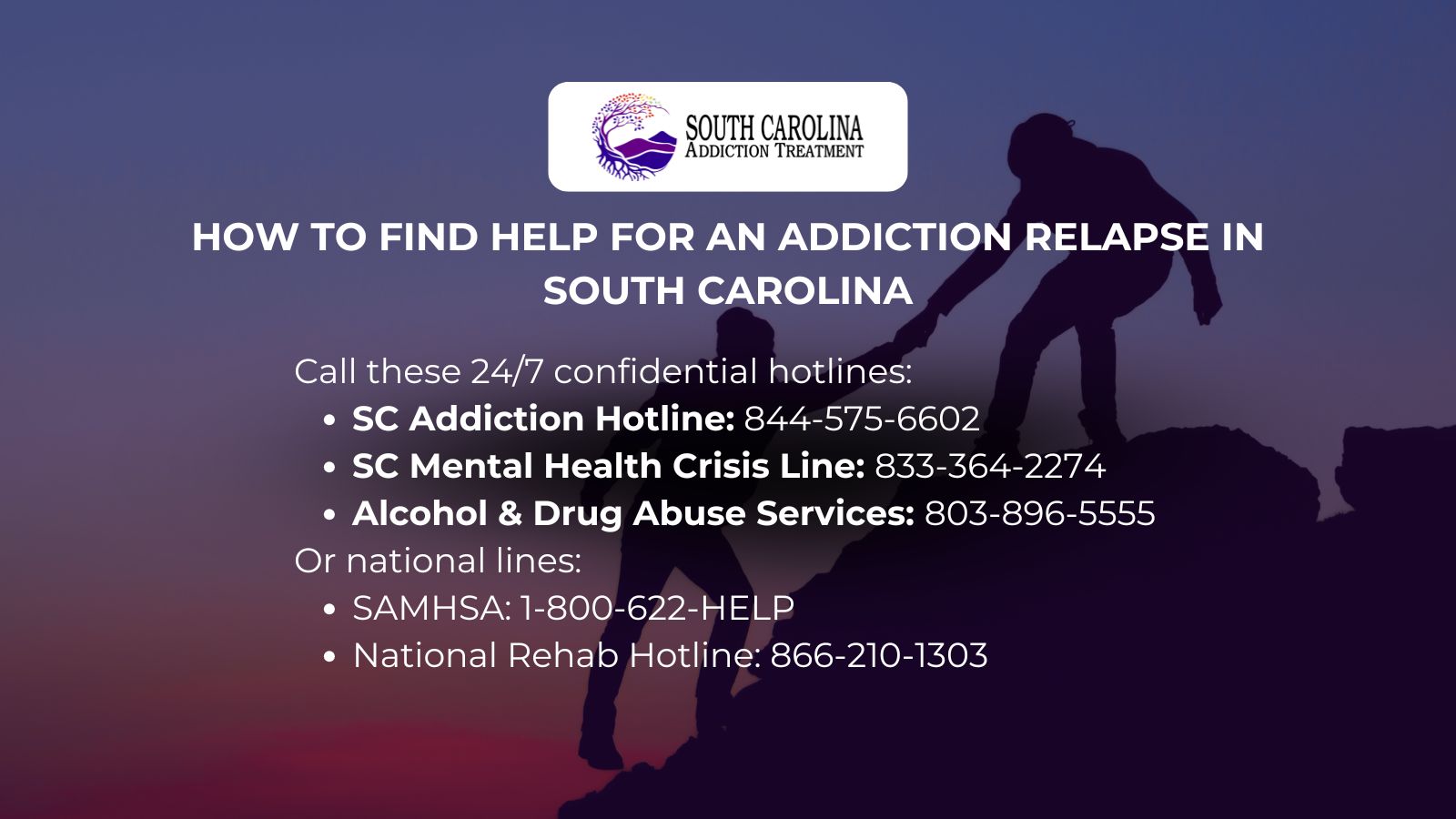 How To Find Help for An Addiction Relapse in South Carolina