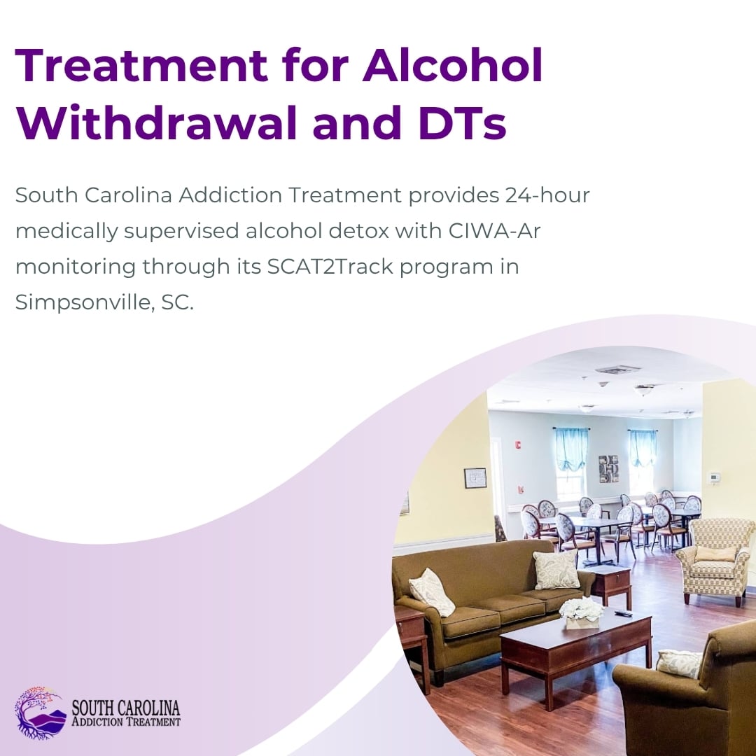 Treatment for alcohol withdrawal and delirium tremens at South Carolina