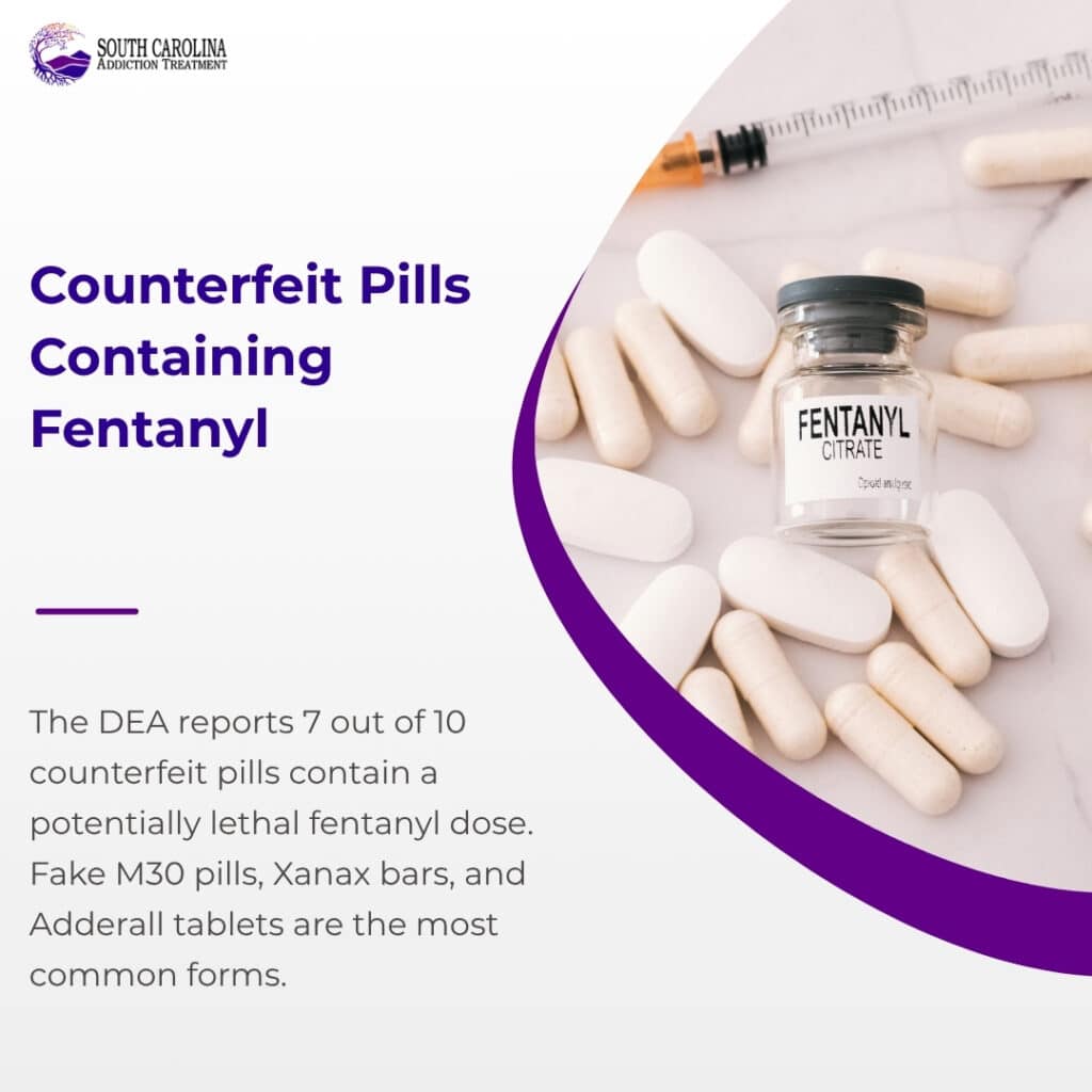 South carolina addiction treatment counterfeit pills containing fentanyl