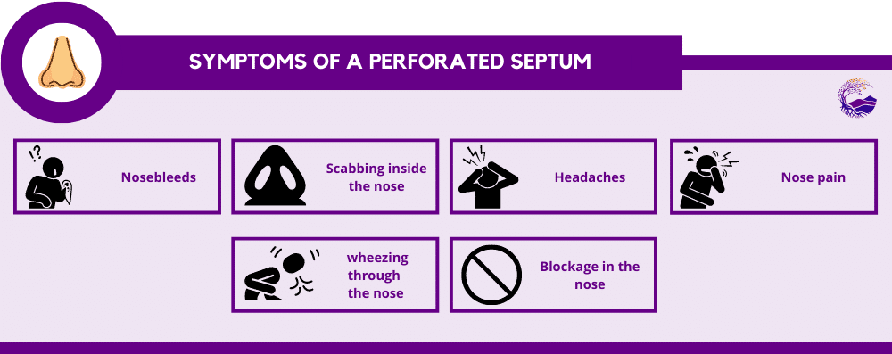 symptoms of a perforated septum